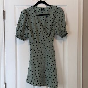 Vero Moda Green Polka Dot Mini Dress